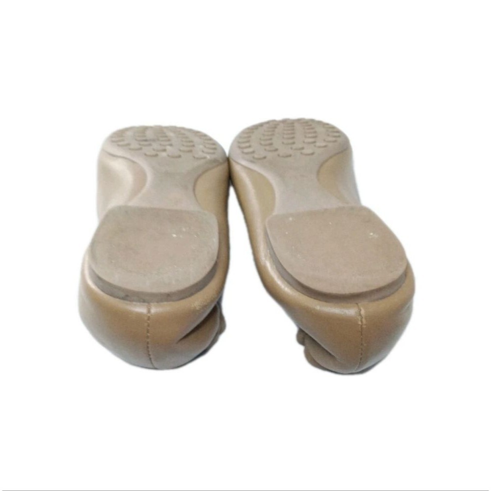 Tory Burch Claire Cap Toe Ballet Flat Shoes  Women's Size 6.5 M Cream & Brown - Picture 6 of 7